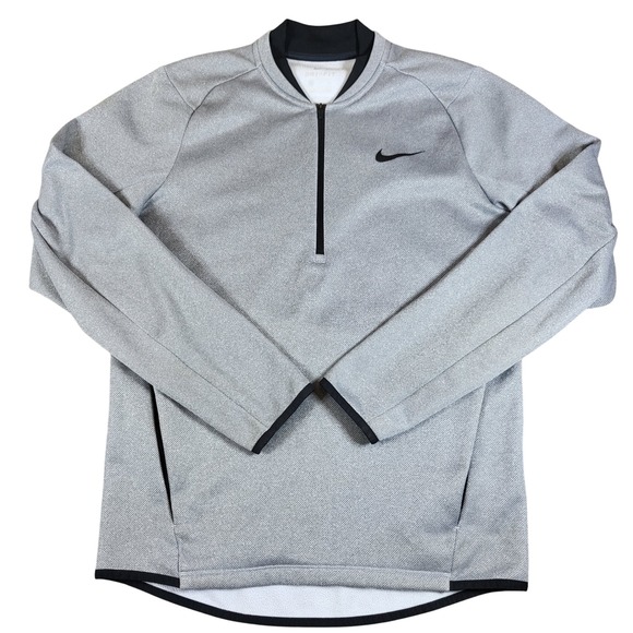 Nike Dri-FIT Pullover Gray Half Zip Long Sleeve Athletic Running Top Mens Small - Picture 1 of 12